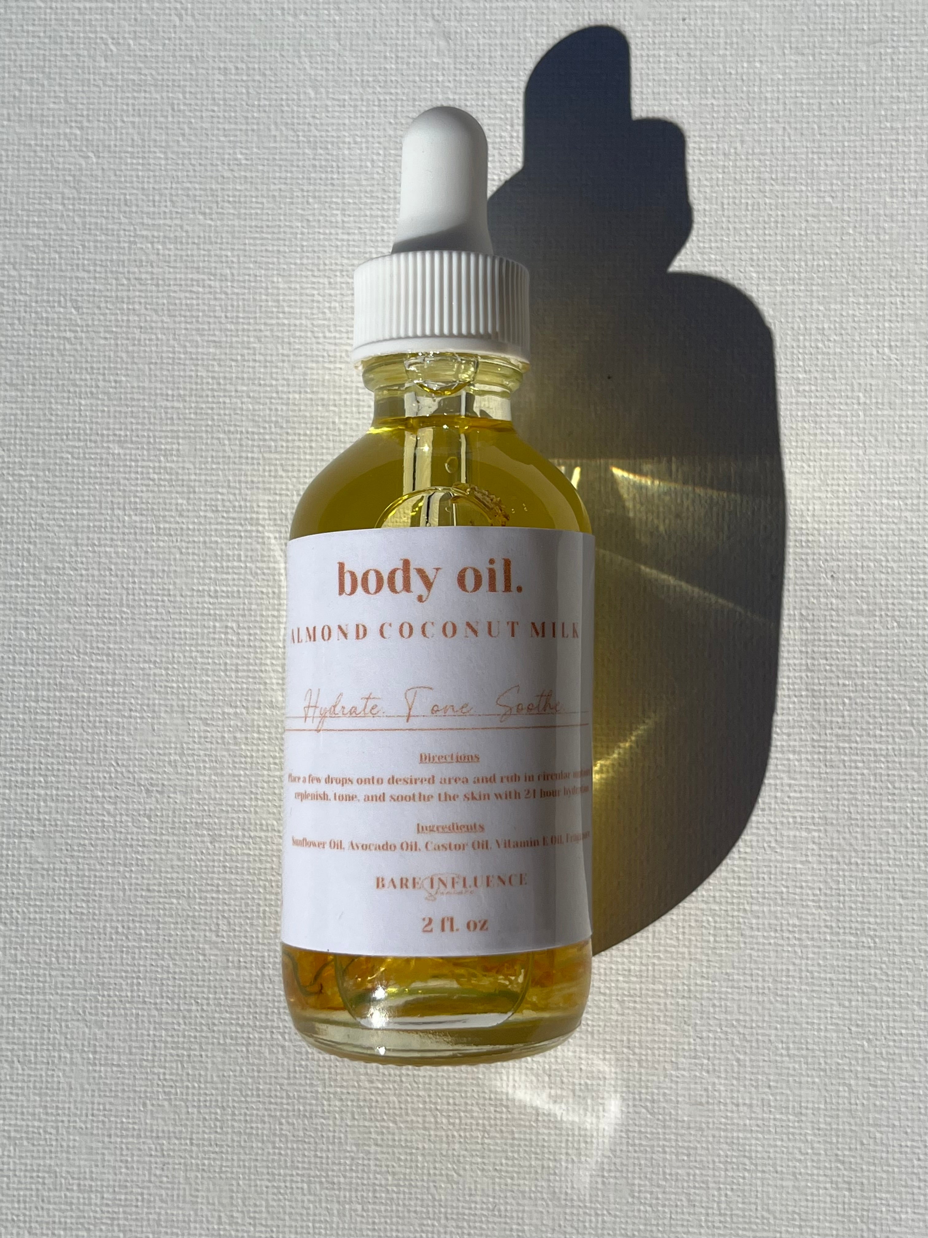 Almond Coconut Milk Hydrating Body Oil Bare Influence
